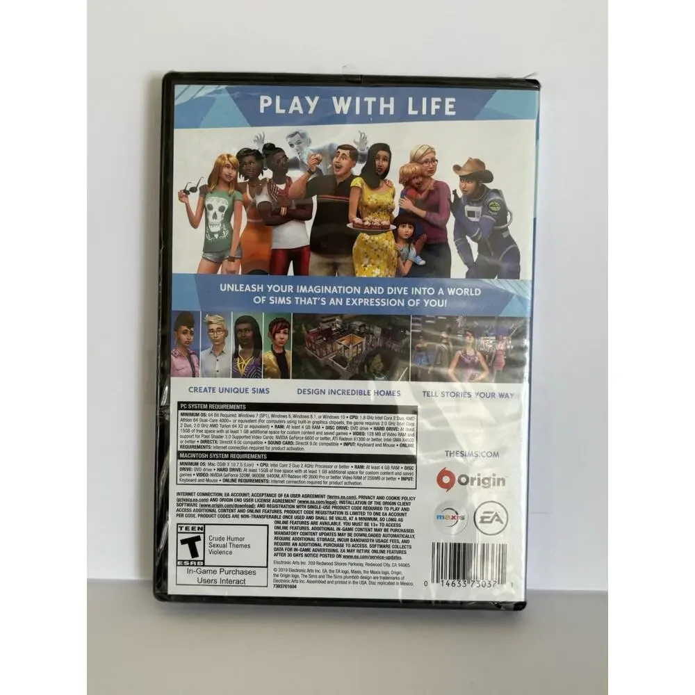 The Sims 4 PC Game (Win/Mac, DVD Software) 2019 EA Games NEW